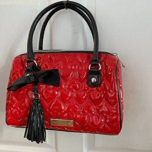 Betsey Johnson Bowling Bag Purse Red